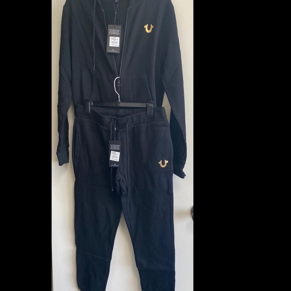 True Religion Buddha back zip hoodie and matching joggers - size large - Picture 2 of 8